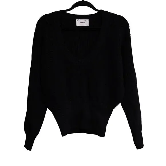 Coperni Blouson Sweater Black Ribbed Knit V-Neck Heavyweight SZ L *MSRP $590*